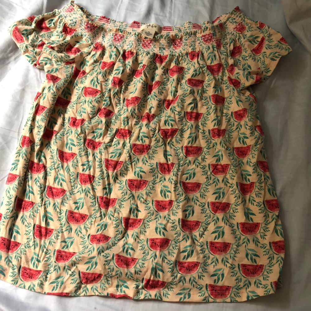 Off shoulder watermelon shirt
